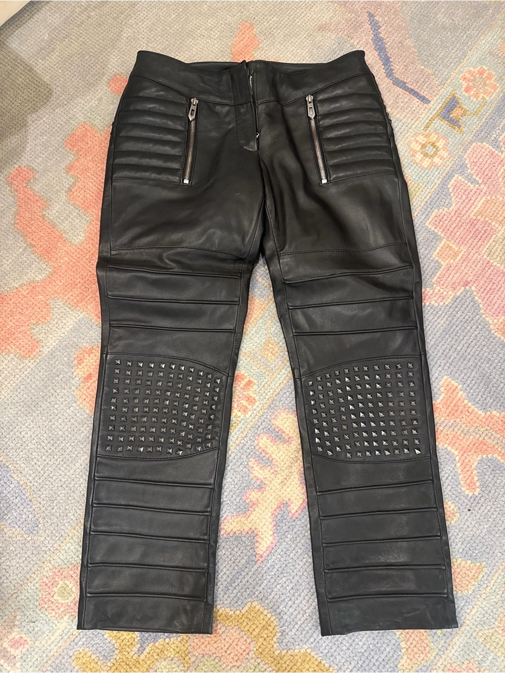 Faith Connexions Black Studded Moto-Style Women’s Jeans